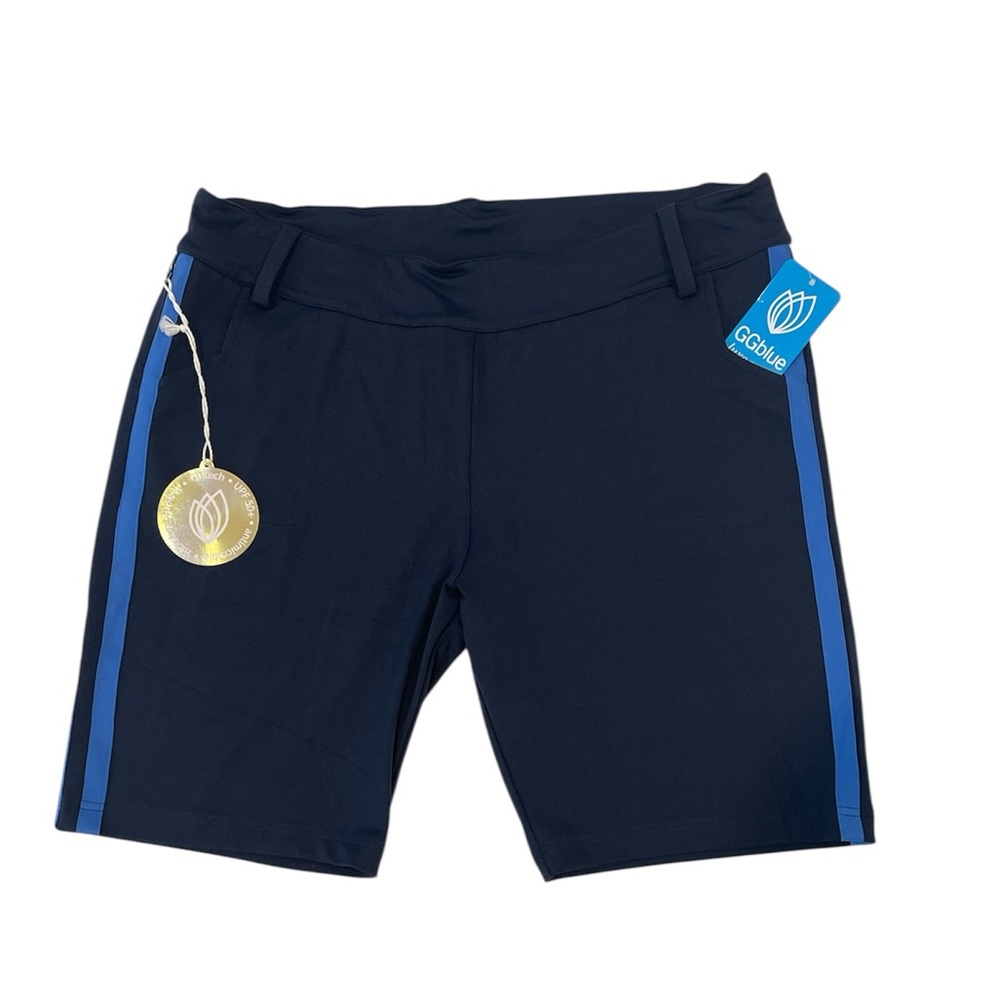 GGBlue | Chelsea Navy Blue Pull On Golf Shorts w/side cobalt stripes Size XXL